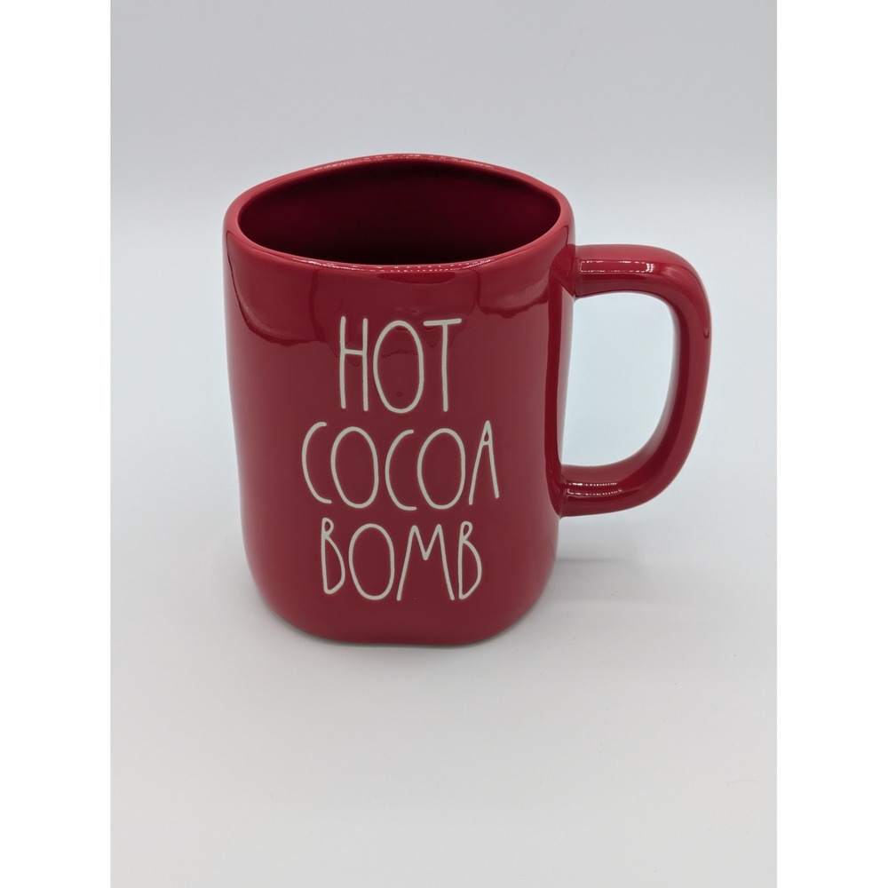 Rae Dunn Red Hot Cocoa Bomb Mug Seasonal Holiday Gift Minimalist Farmhouse Art